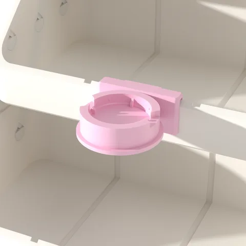 Lip seat clip, up close, render