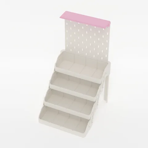 Pegboard top shelf, 3D render