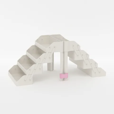 Stand link, back to back, 3D render