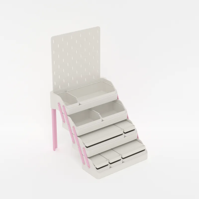 Step 9: Stand a pegboard in the Top tray, render