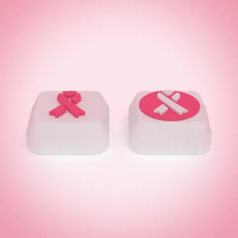 Breast cancer awareness theme, the set, render
