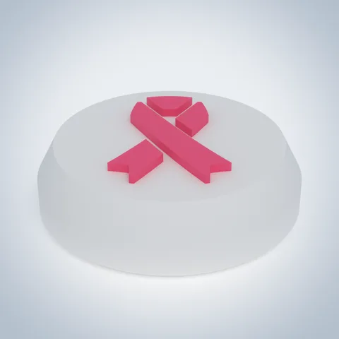 Round Boxy pink ribbon cap, the set, render