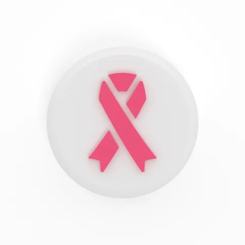 Round Boxy pink ribbon cap, from above, render