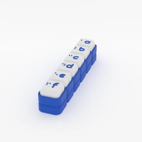 Braille font pack, 3D render