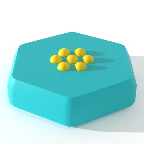 Sensory texture cap set, up close, render