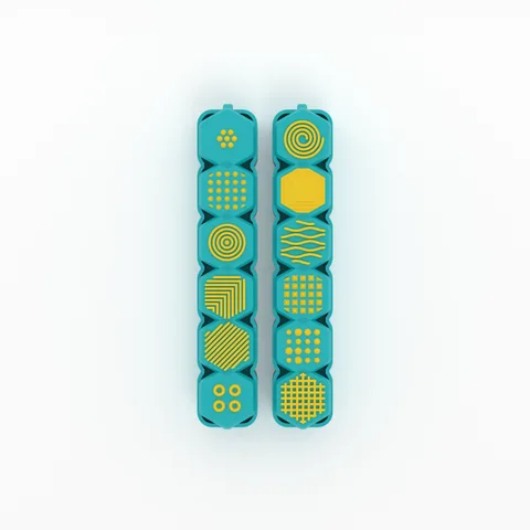 Sensory texture cap set, from above, render