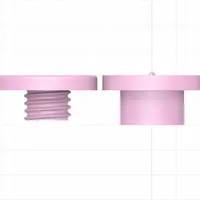 Single white charm backer showing flat 20mm front face