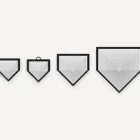 Four nested home plate fidget toys in varying sizes, each with a black border, and the second smallest having a small loop at the top.