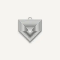 A light gray home plate fidget toy with a nested design and a small loop at the top, suitable for a keychain.