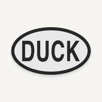 Oval Duck, NC Bogg Bag charm, black lettering on light gray