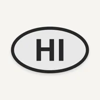 Oval Hatteras Island HI Bogg Bag charm, black lettering on light gray