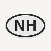 Oval Nags Head NH Bogg Bag charm, black lettering on light gray
