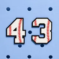 Personalized baseball jersey number charm for Bogg Bags in navy blue, number 12, flatlay