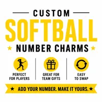 Softball number charm attached to a white Bogg Bag at the ball field, lifestyle photo